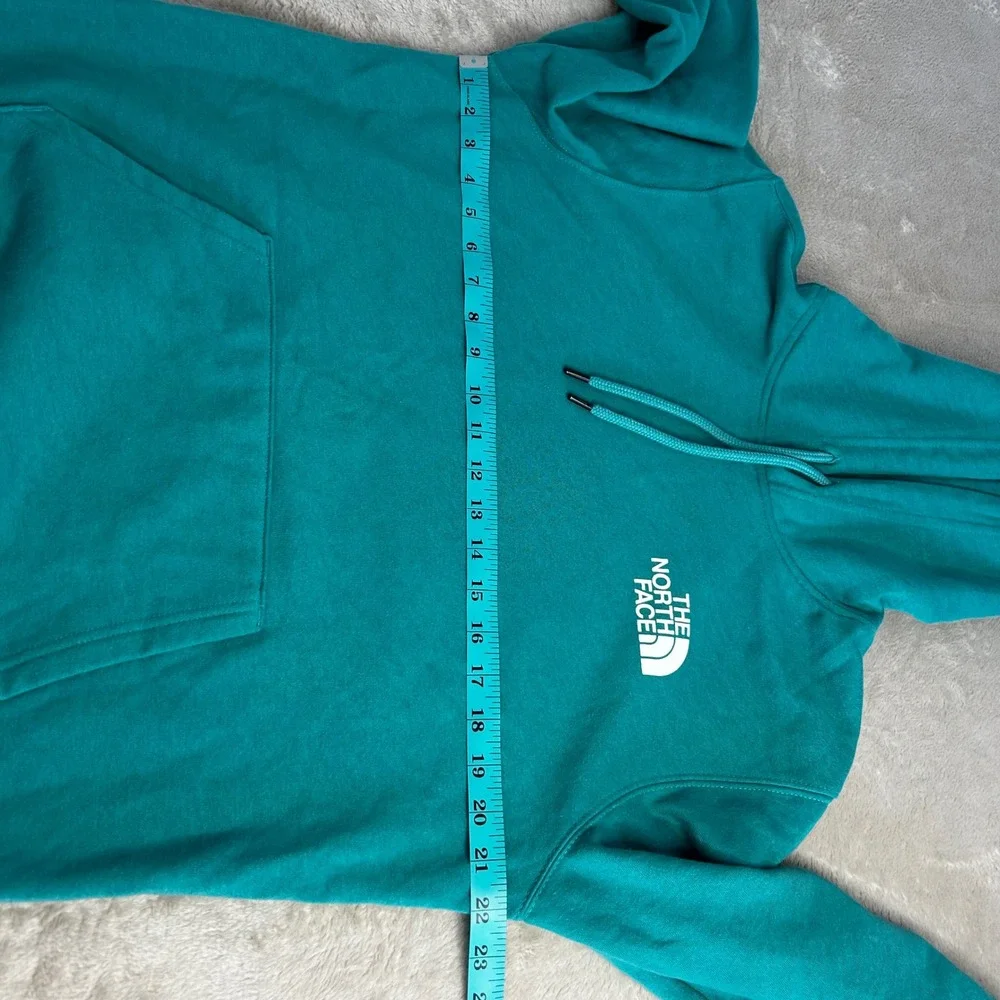 The North Face Mens Medium Box NSE Hoodie Pacific Teal Green Graphic Pullover
